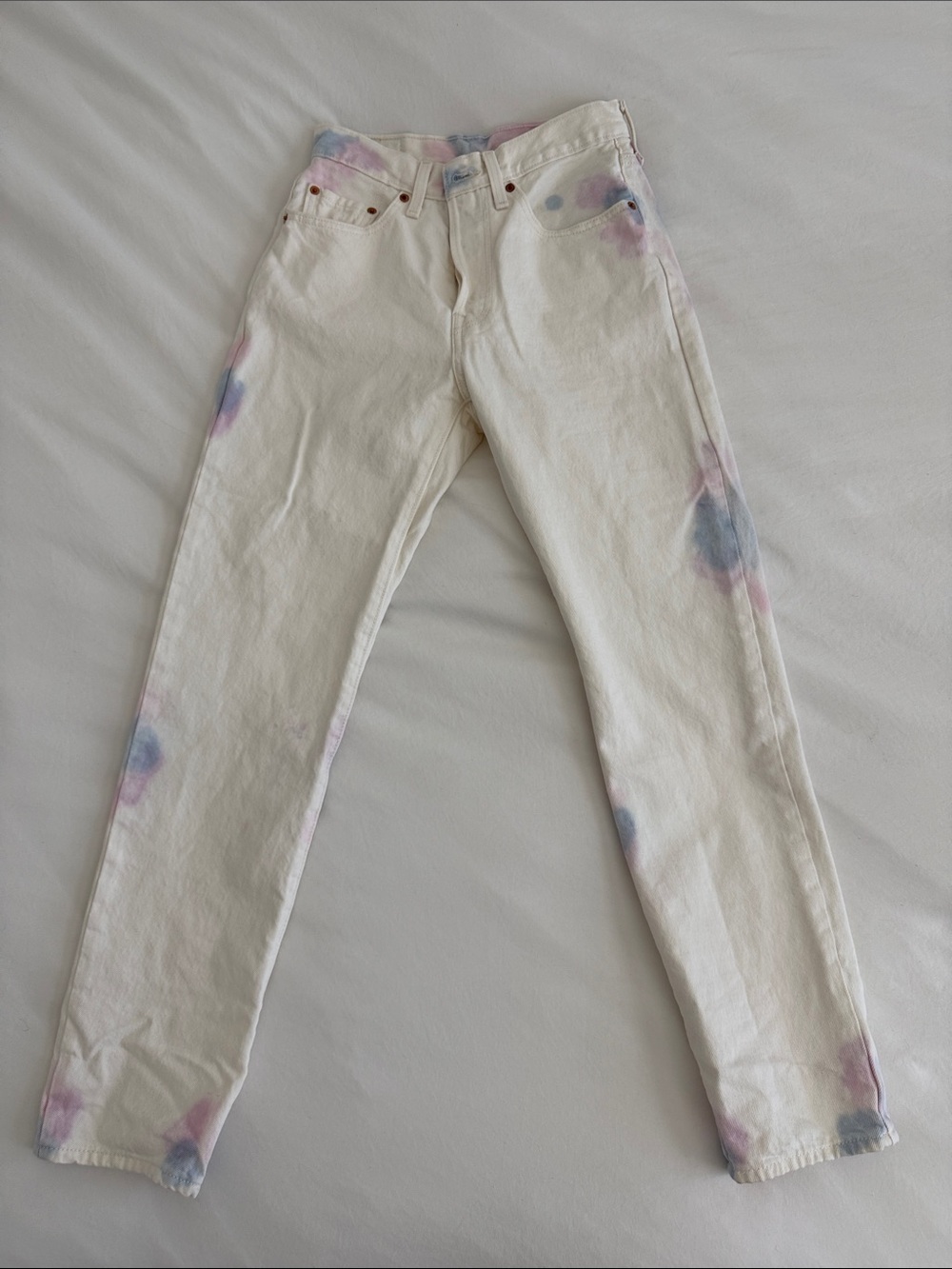 Levi's 501 Tye Dye Jeans with Pink & Blue Accents